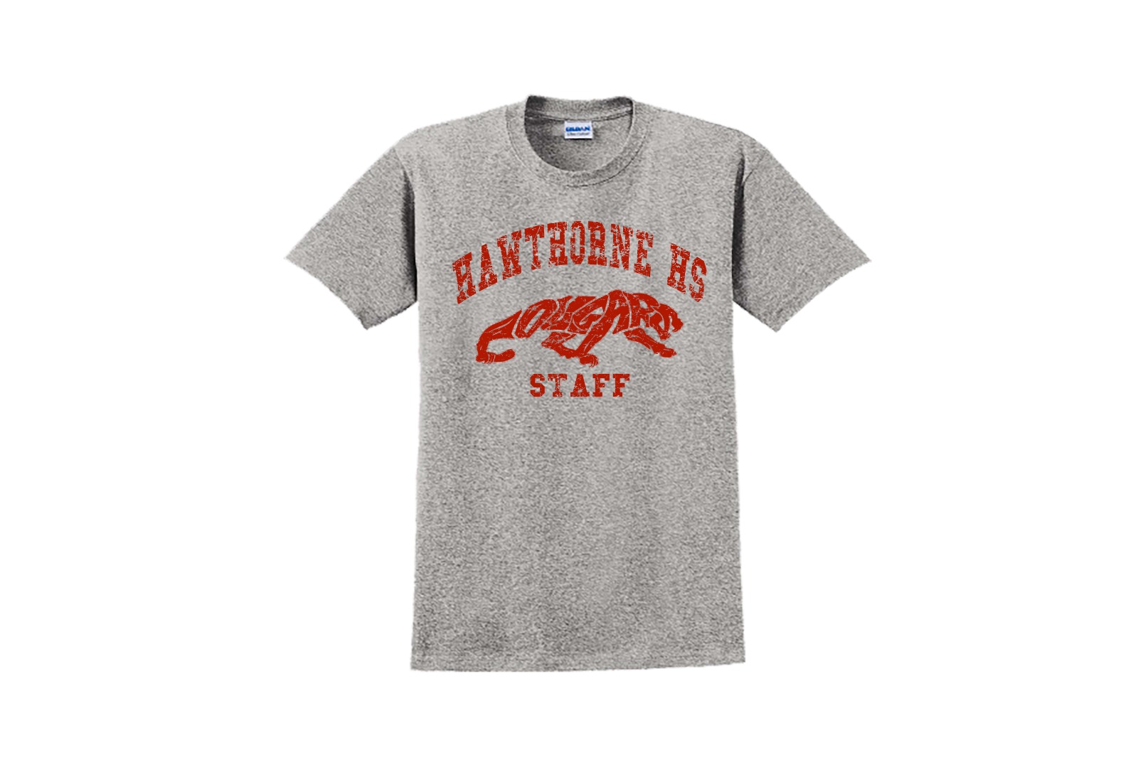 Custom printed school staff tee