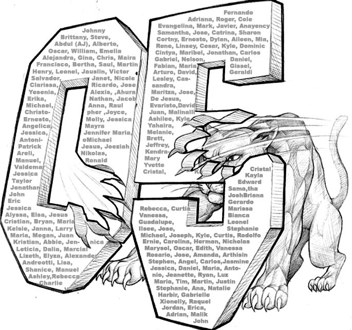 Senior spirit wear design: CAT 05 with names