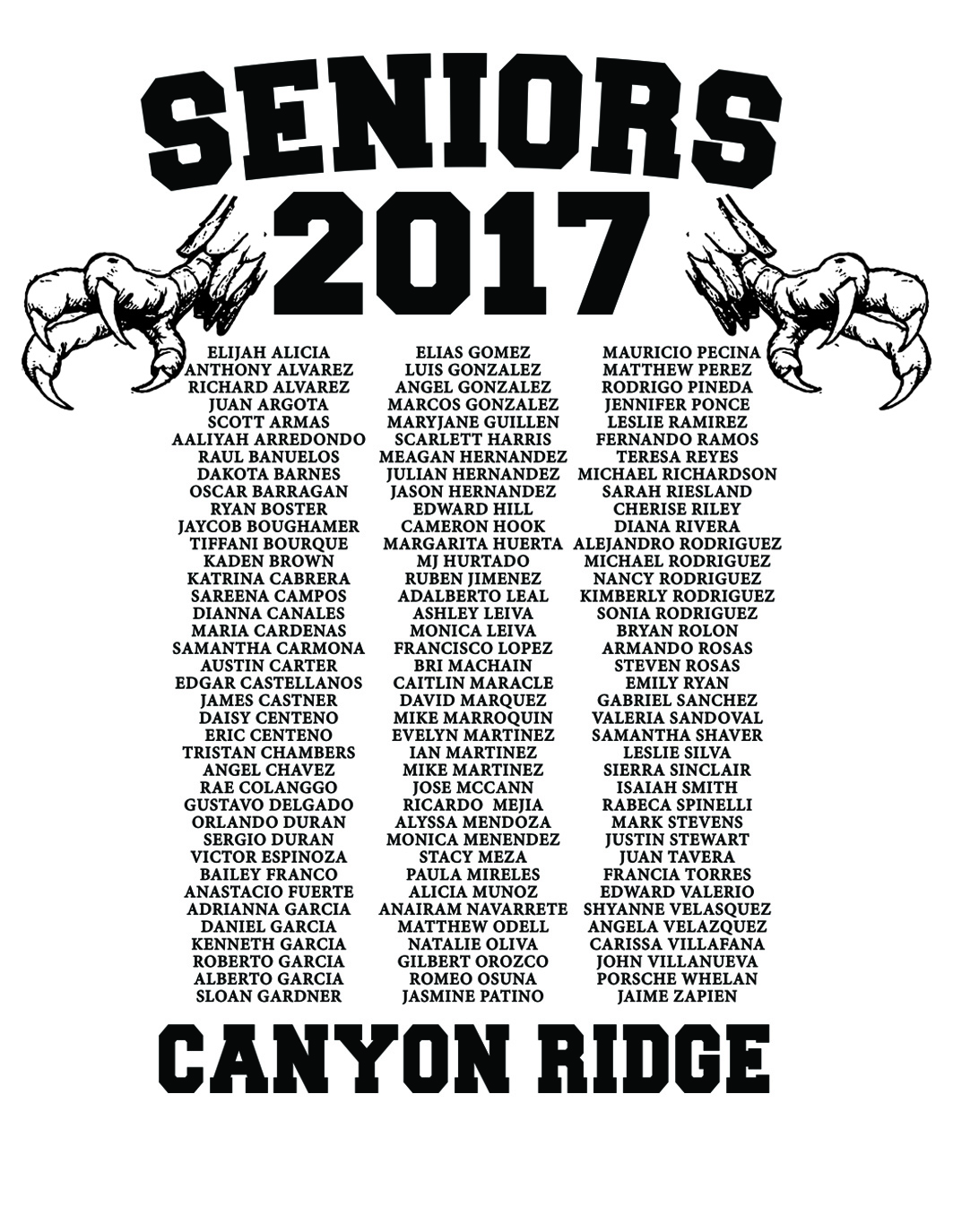 Senior spirit wear design: CanyonRidgeSenior