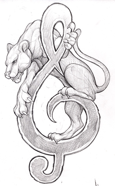 Senior spirit wear design: CougarMusicGclef