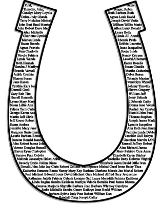 Senior spirit wear design: HorseShoe with names