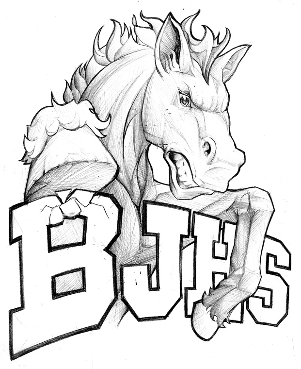 Senior spirit wear design: MustangBJHS