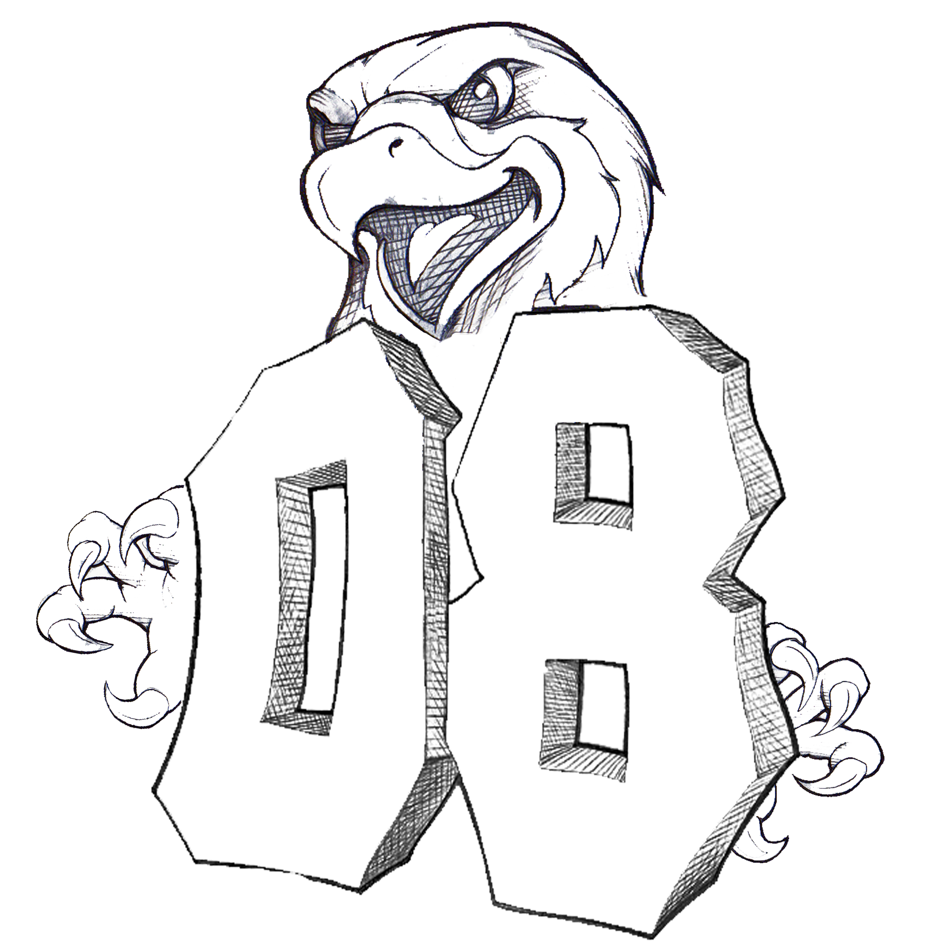 Senior spirit wear design: falcon Claws 08