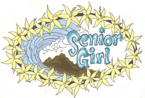 Senior spirit wear design: senior girl waves